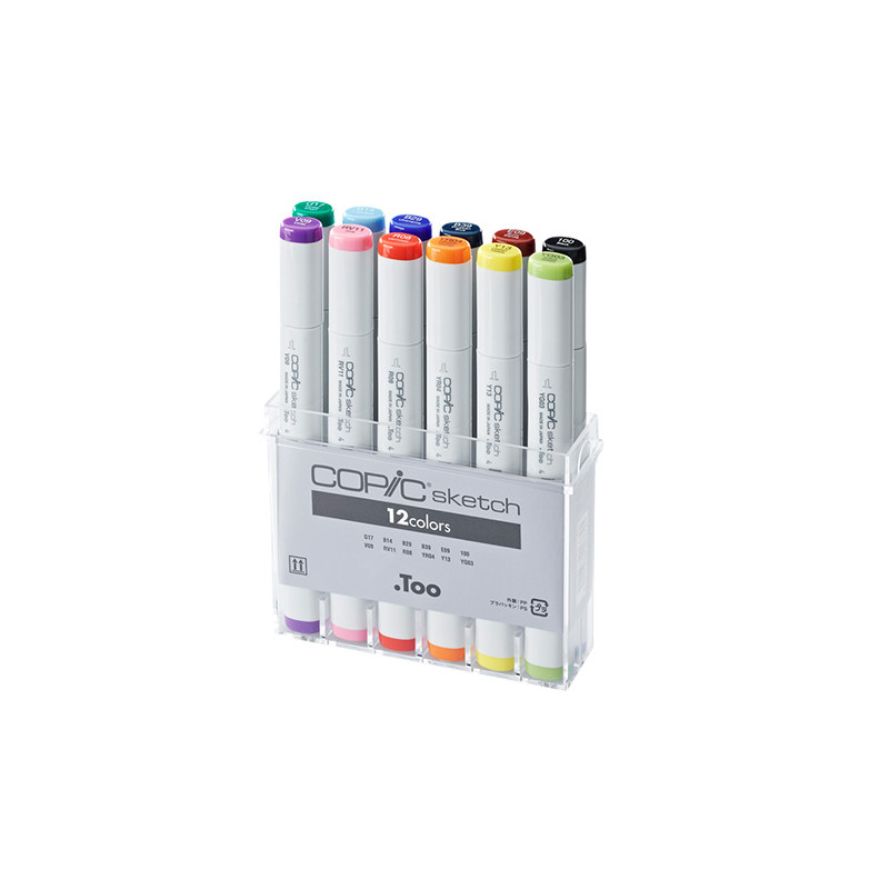 Copic sketch basic set of 12 double-sided pens