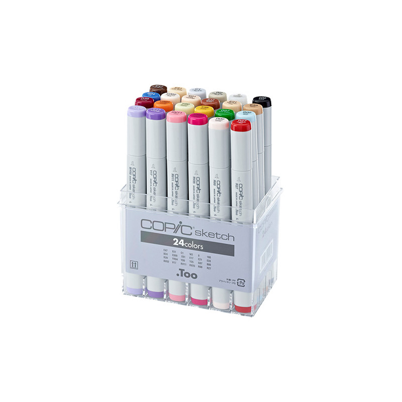 Copic sketch zestaw 24 dwustronnych pisaków - sklep plastyczny - szał