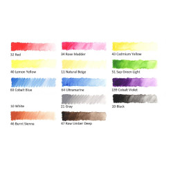 Kuretake Gansai Tambi set of 14 half-tufted watercolors