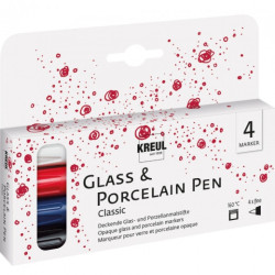 Kreul glass &porcelain classic fine zestaw 4 pisaków - sklep plastyczn