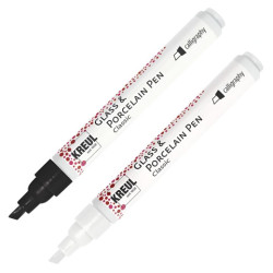 Kreul glass & porcelain calligraphy white - sklep plastyczny - szał dl