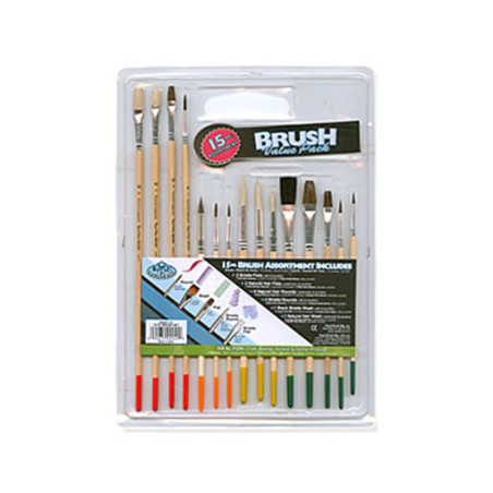 The set of 12 brushes  with natural hair - wooden handel SZAŁ DLA PLAS