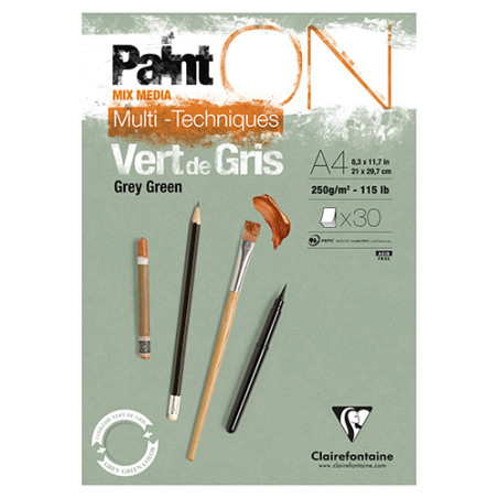 Blok Clairefontaine point vertede gris mix media 250g - sklep plastycz