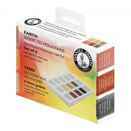 Daniel Smith earth set of 6 watercolors half cubes