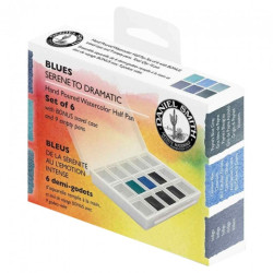 Daniel Smith blues set of 6 watercolors half cubes