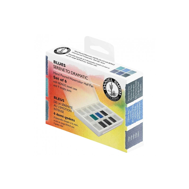 Daniel Smith blues set of 6 watercolors half cubes