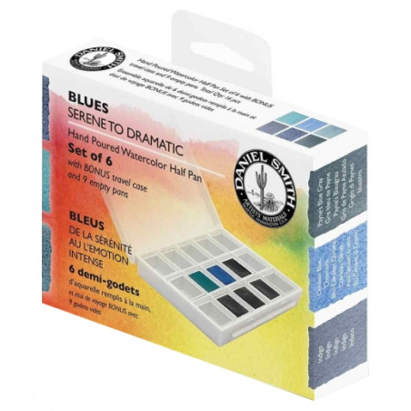 Daniel Smith blues set of 6 watercolors half cubes