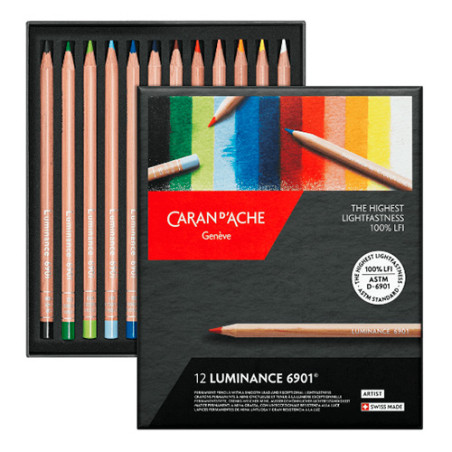 Caran D'ache luminance 6901 zestaw 12 kredek -sklep plastyczny - szał
