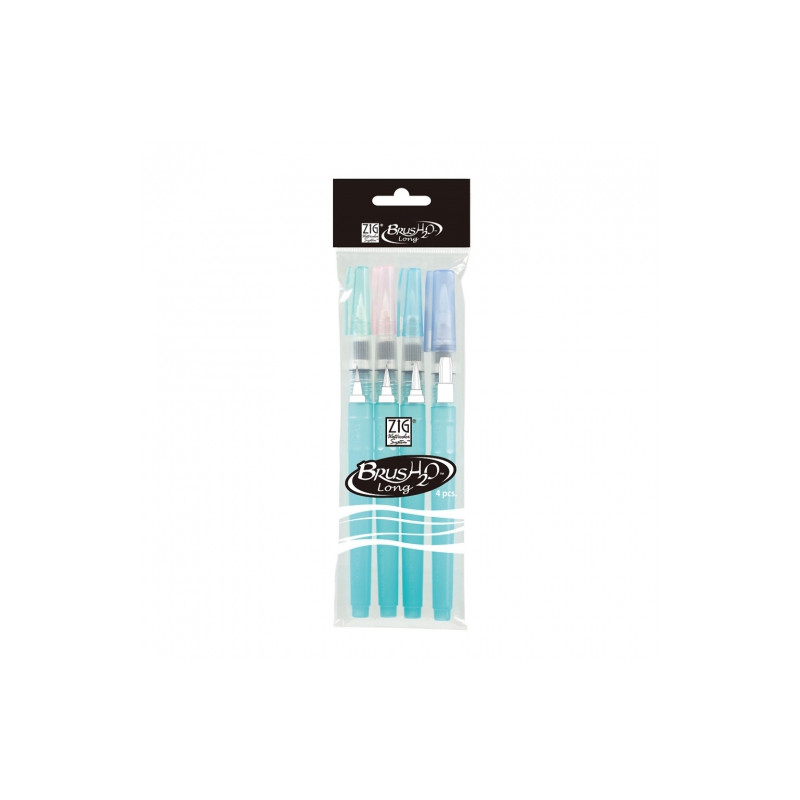 Kuretake zig brush H2O long brush pen empty 4pcs set