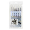 Kuretake clean color real brush warm gray set of 6 markers