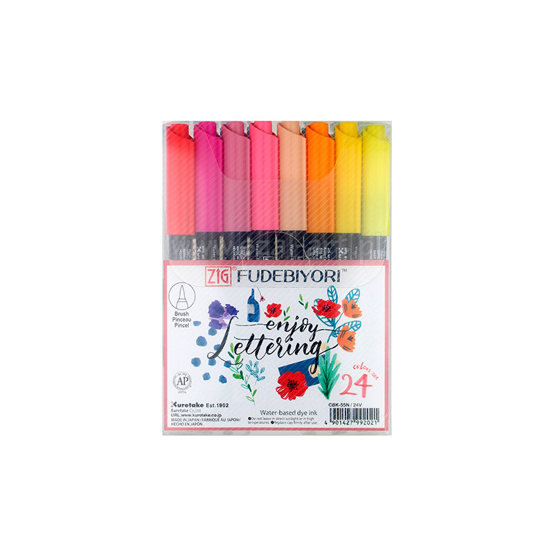 Kuretake zig fudebiyori set of 24 brush pens
