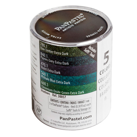 PanPastel shadows a set of 5 colors of dry pastels