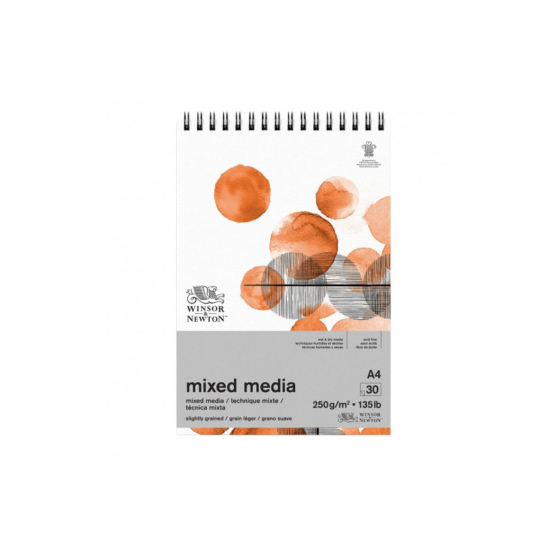 Blok Winsor&Newton mixed media na spirali 250g 30ark - sklep plastyczn