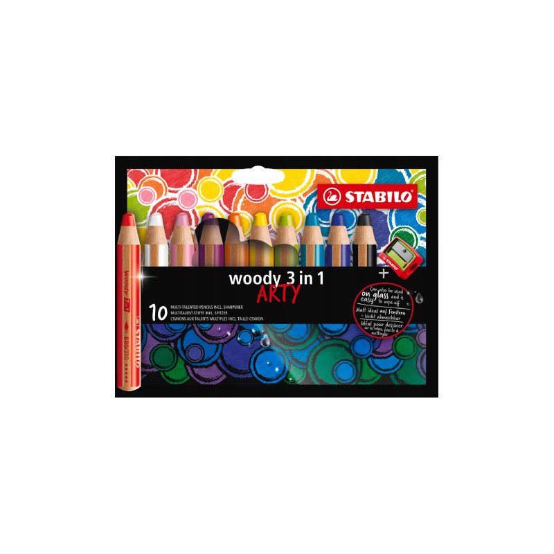 Stabilo woody 3in1 arty pencils 10 colors