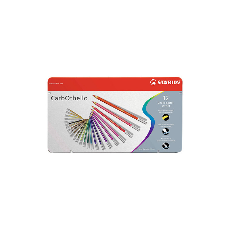 Stabilo carbothello set of 12 dry pastels in a crayon metal pack