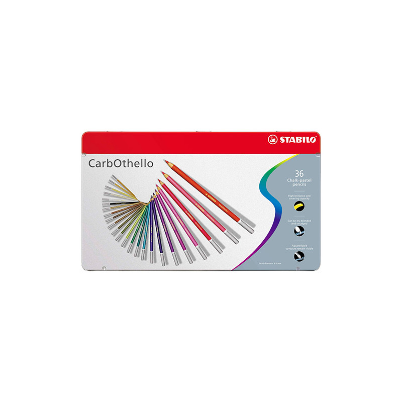 Stabilo carbothello set of 36 dry pastels in a metal opa crayon