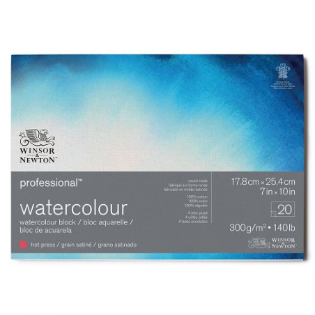 Block Winsor & Newton professional watercolor hot press 300g 20 sheets