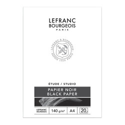 Block Lefranc&Bourgeois studio with black paper 140g 20 sheets