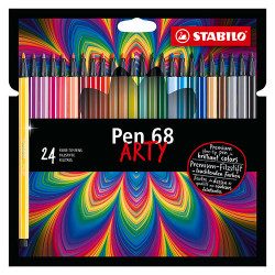 Stabilo pen 68 arty 24 sztuki w kartonowym etui - sklep plastyczny - s