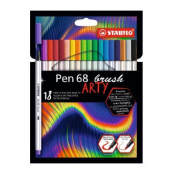 Stabilo pen 68 brush arty 18 sztuk w kartonowym etui - sklep plastyczn