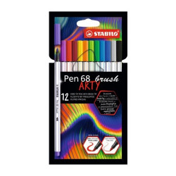 Stabilo pen 68 brush arty 12 sztuk w kartonowym etui - sklep plastyczn