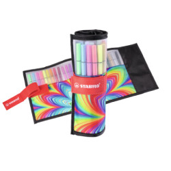 Stabilo pen 68 arty set of 25 in a roll-up case