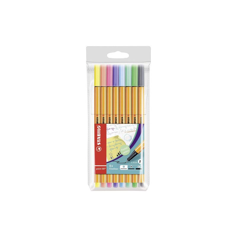 Stabilo point 88 set of pastel pens 8 pcs
