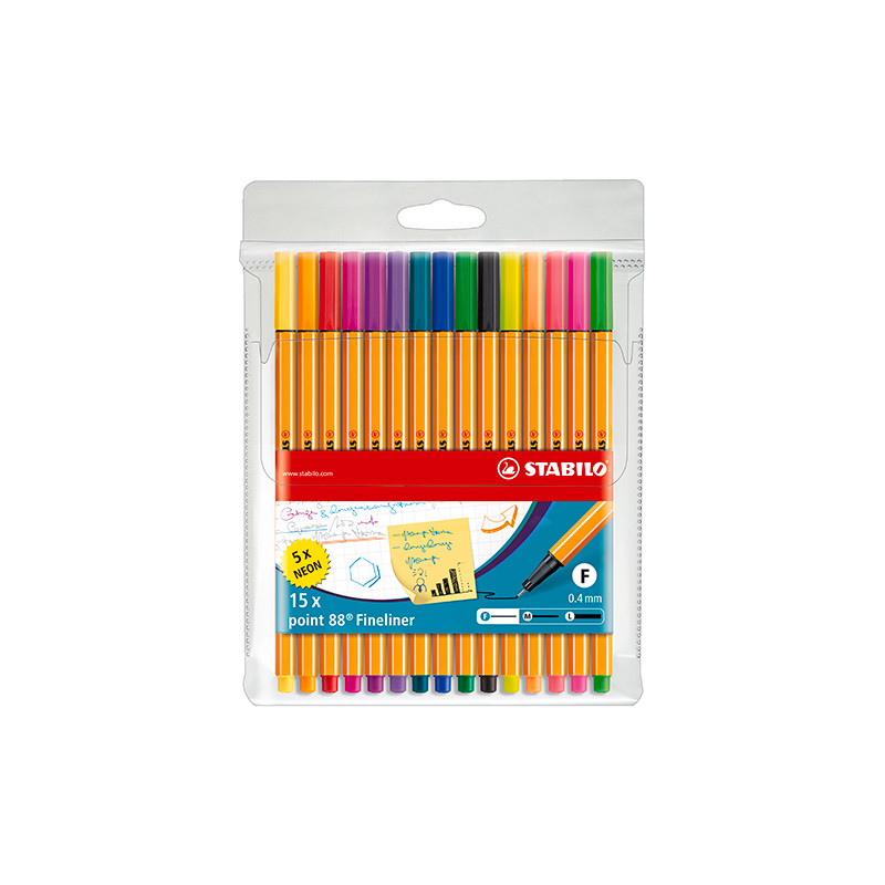 Stabilo point 88 set of 15-color fineliners
