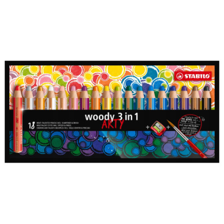 Stabilo woody 3w1 arty kredki 18 kolorów - sklep plastyczny - szał dla