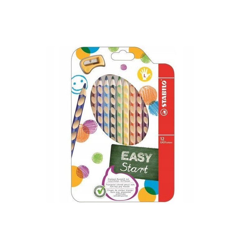 Stabilo easy start pencils for left-handed 12 colors