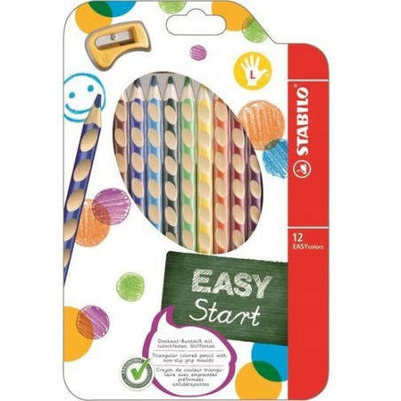 Stabilo easycolors zestaw 12 kredek dla leworęcznych - sklep plastyczn