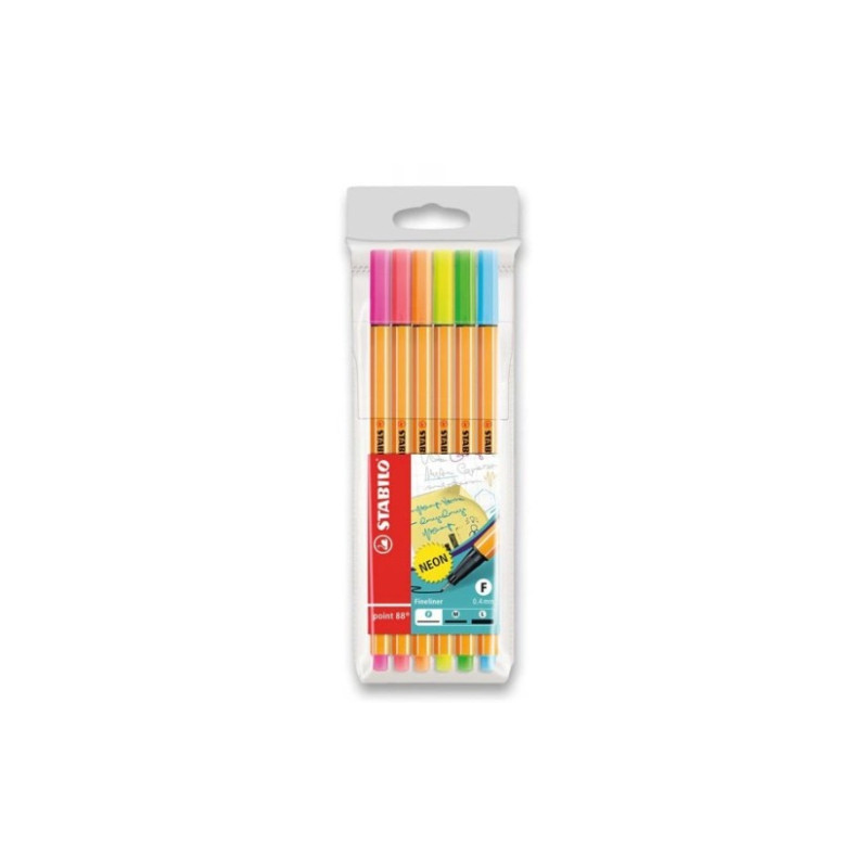 Stabilo point 88 neon set of 6 fineliners
