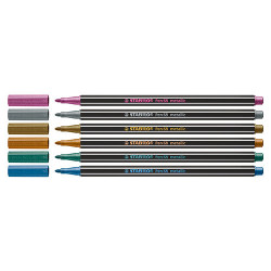 Stabilo pen 68 set of 6 metallic fineliners