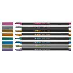 Stabilo pen 68 metallic zestaw 8 metalicznych cienkopisów - sklep plas