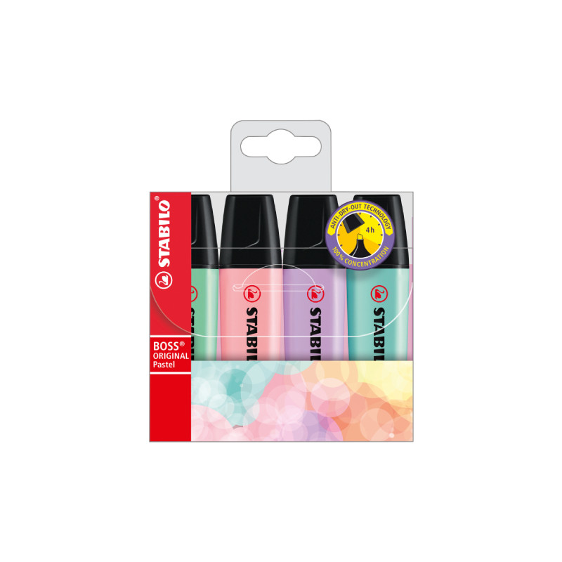 Stabilo boss original pastel zestaw zakreślaczy 4 kolory - sklep plast