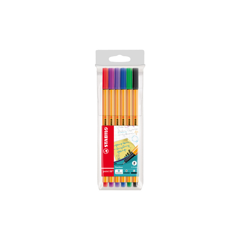 Stabilo point 88 set of 6 fineliners