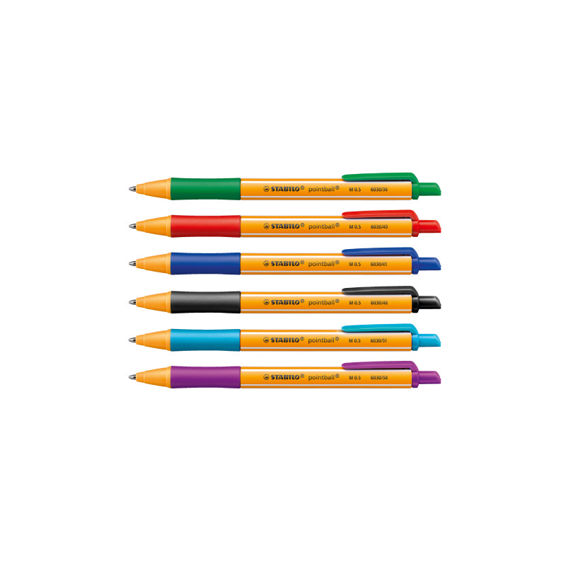 Stabilo pointball retractable ball pen 05mm