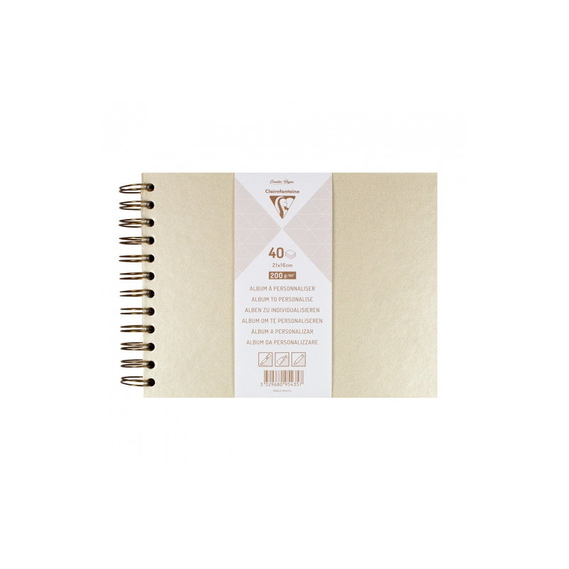 Clairefontaine iridescent ivory spiral album 200g 40 sheets