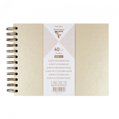 Clairefontaine iridescent ivory spiral album 200g 40 sheets