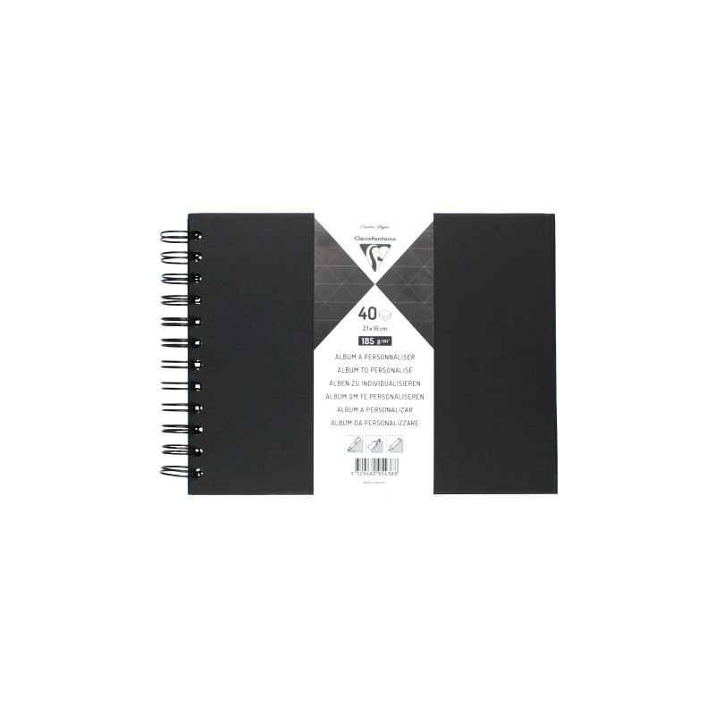 Clairefontaine black album on a spiral 185g 40 sheets