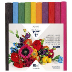 Clairefontaine krepina florist kolory podstawowe 25x100cm 10 sztuk - s