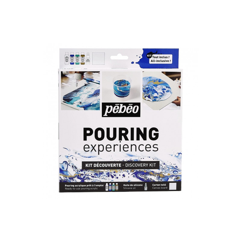 Pebeo discovery kit zestaw do pouringu 4x59ml + silicone 50ml - sklep