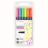 Tombow Fudenosuke felt-tip pen brush pen set of 6 markers
