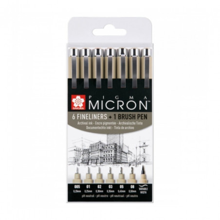Sakura pigma micron zestaw 6 cienkopisów - sklep plastyczny - szał dla