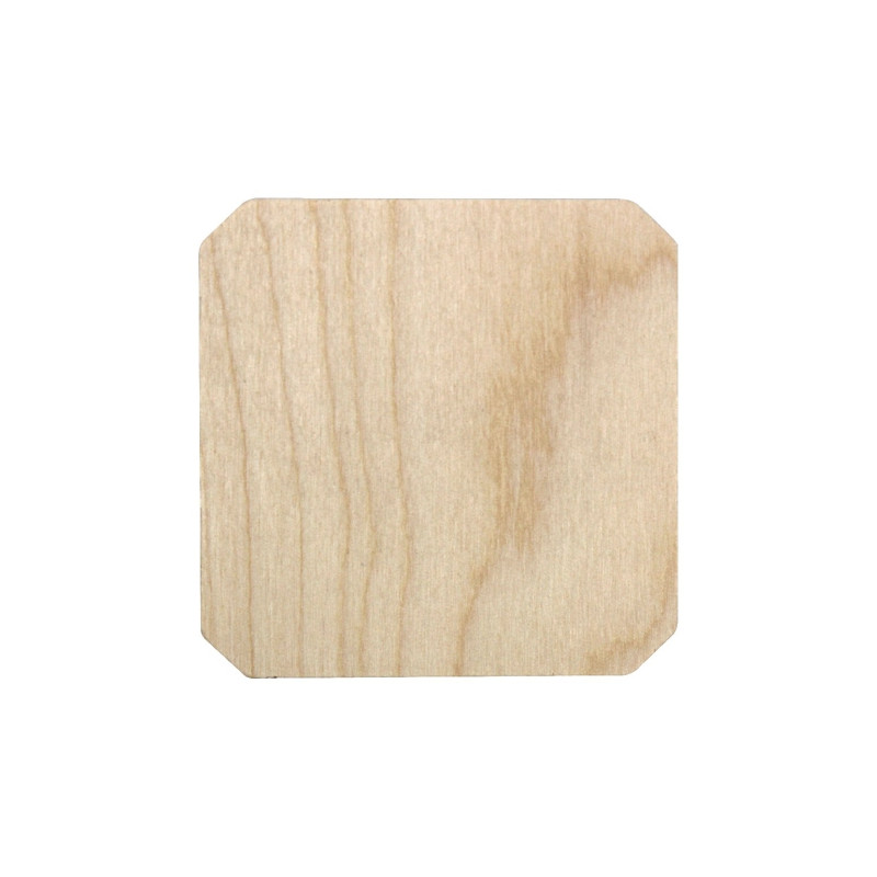 Wooden square coaster with cut corners 10x10 cm