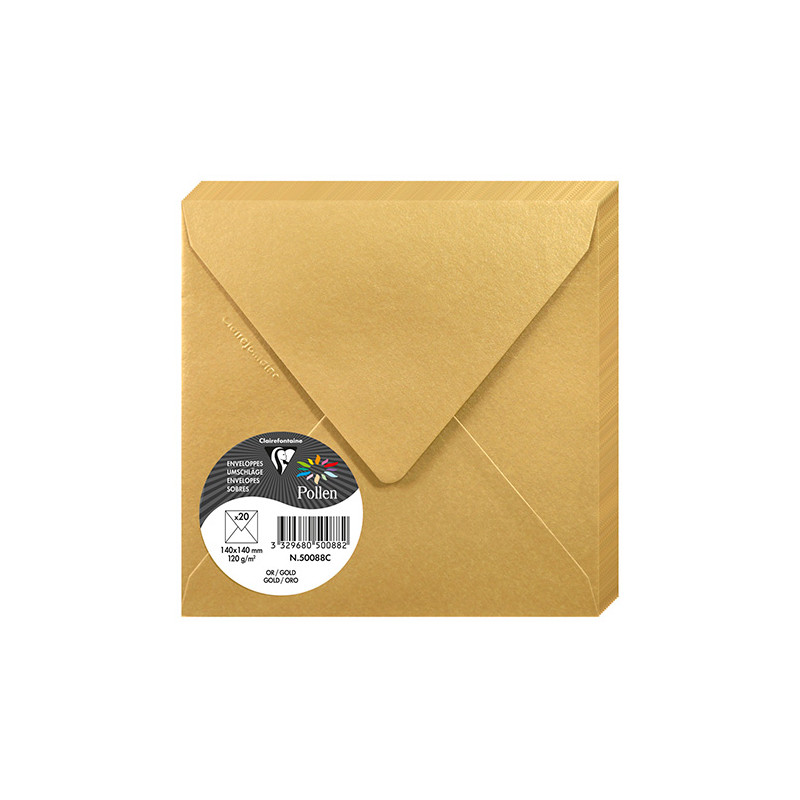 Clairefontaine pollen metallic envelope 140x140mm 120g 20 pieces