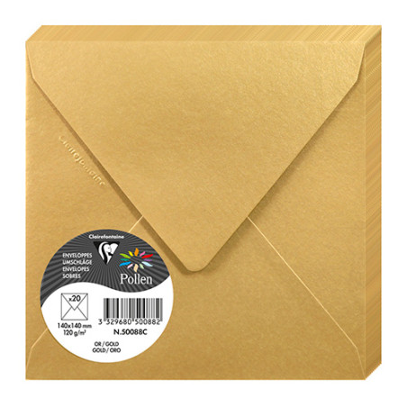Clairefontaine pollen metallic envelope 140x140mm 120g 20 pieces