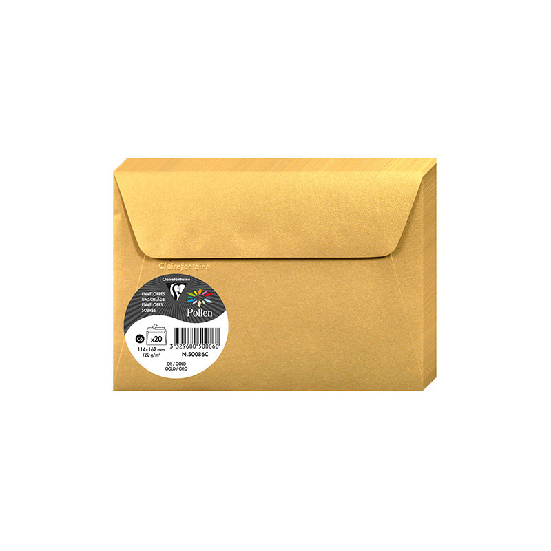 Clairefontaine pollen metallic envelopes 114x162mm 120g 20 pieces
