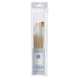Lefranc & Bourgeois 4 synthetic brushes for gouache and watercolors