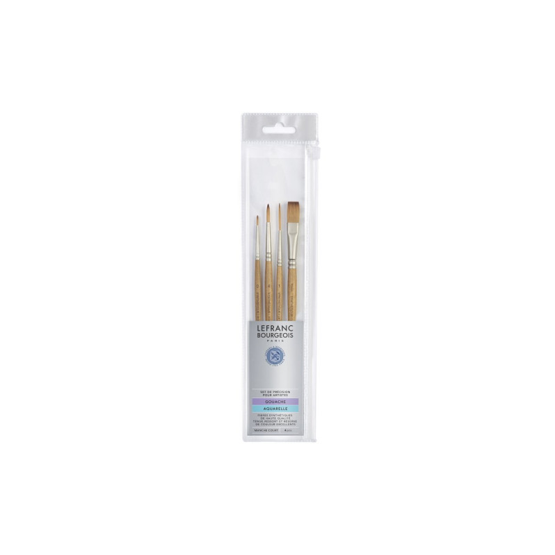 Lefranc & Bourgeois 4 synthetic brushes for gouache and watercolors